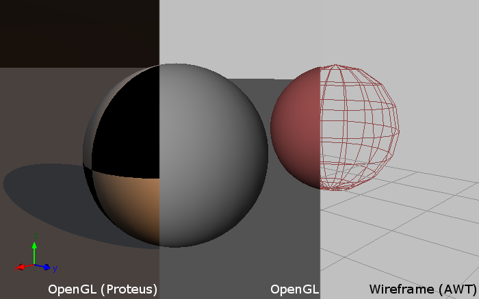 Comparison of GroIMP's 3D view modes